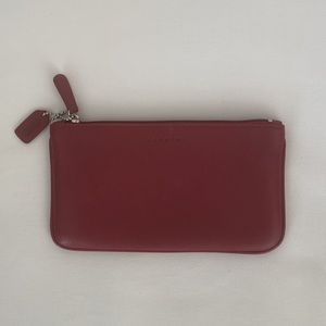 Coach red zippered pouch